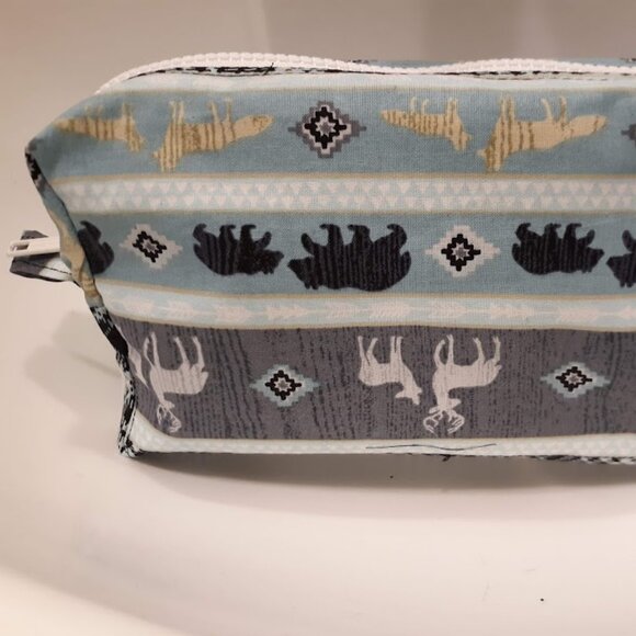 New Western Deer twill Travel bag Clutch Wallet Pouch Wristlet hanging case Blue - Picture 5 of 6